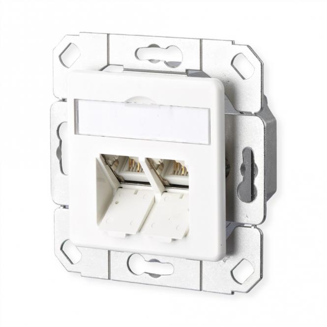 E-DAT C6A 2 port encastrement dans les canalisations blanc pur 