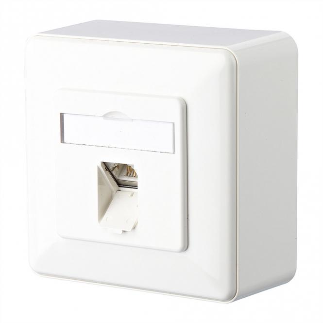 E-DAT C6 Prise, 1 port, apparent (AP), blanc pur 