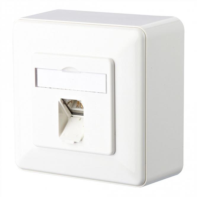 E-DAT C6A Prise, 1 port, apparent (AP), blanc pur 