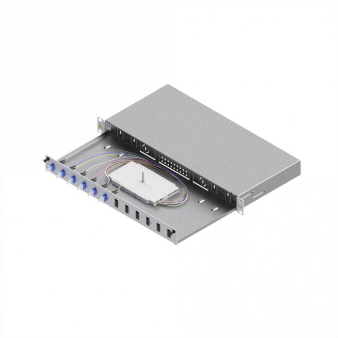 Boîtier d'épissure fibre optique EasyLan Grade C 19 pouces 1U, 12 ports, 6x LC duplex, OS2 