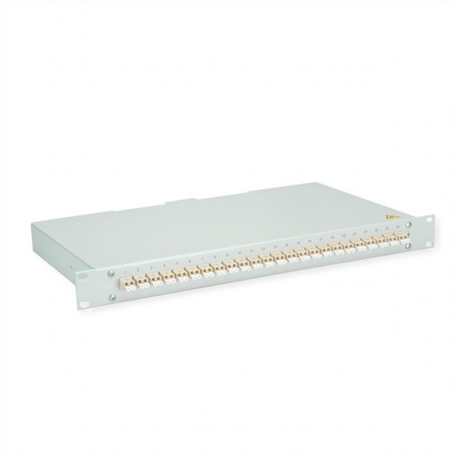 BASIS eco LWL-Panel mit Kupplungen, 24x LC Duplex, beige, OM2 