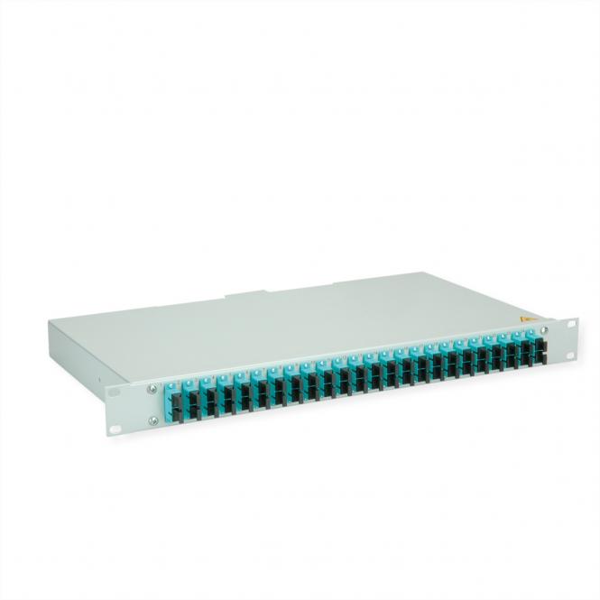 BASIS eco LWL-Panel mit Kupplungen, 24x SC Duplex, türkis, OM3 