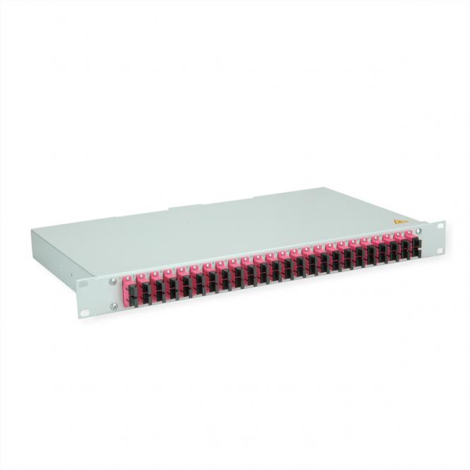 BASIS eco LWL-Panel mit Kupplungen, 24x SC Duplex, violett, OM4 