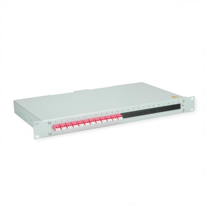 BASIS eco LWL-Panel mit Kupplungen, 12x LC Duplex, violett, OM4 