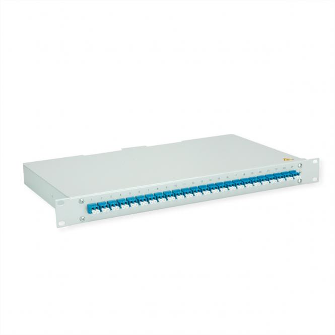 BASIS eco LWL-Panel mit Kupplungen, 24x LC Duplex, blau, OS2 