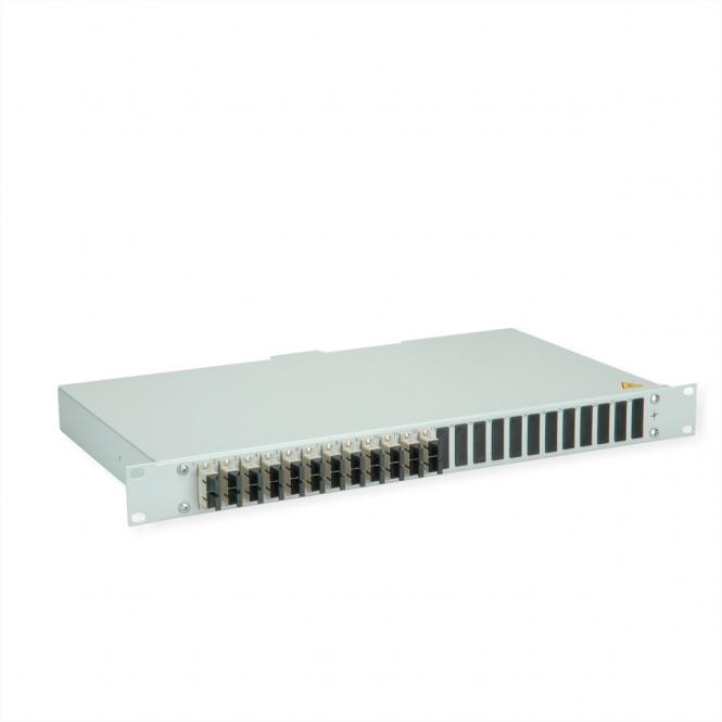 BASIS eco LWL-Panel mit Kupplungen & Pigtails, 12x SC Duplex, beige, OM2, Grade C 