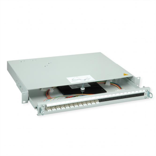 PROFI V LWL-Panel mit Kupplungen & Pigtails, 12x LC Duplex, beige, OM2, Grade B 