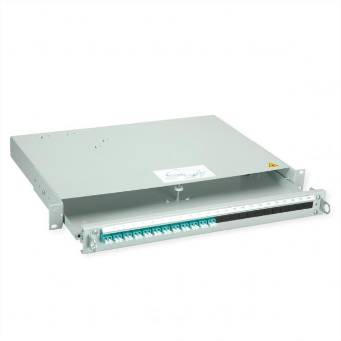 PROFI V LWL-Panel mit Kupplungen, 12x LC Duplex, türkis, OM3 