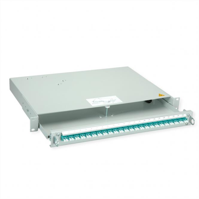 PROFI V LWL-Panel mit Kupplungen, 24x LC Duplex, türkis, OM3 