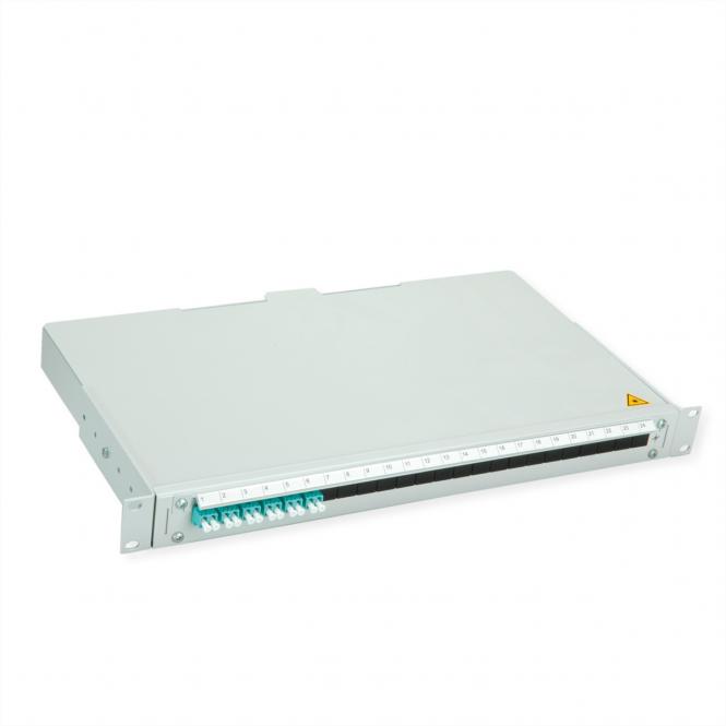 BASIS V LWL-Panel mit Kupplungen, 6x LC Duplex, türkis, OM3 