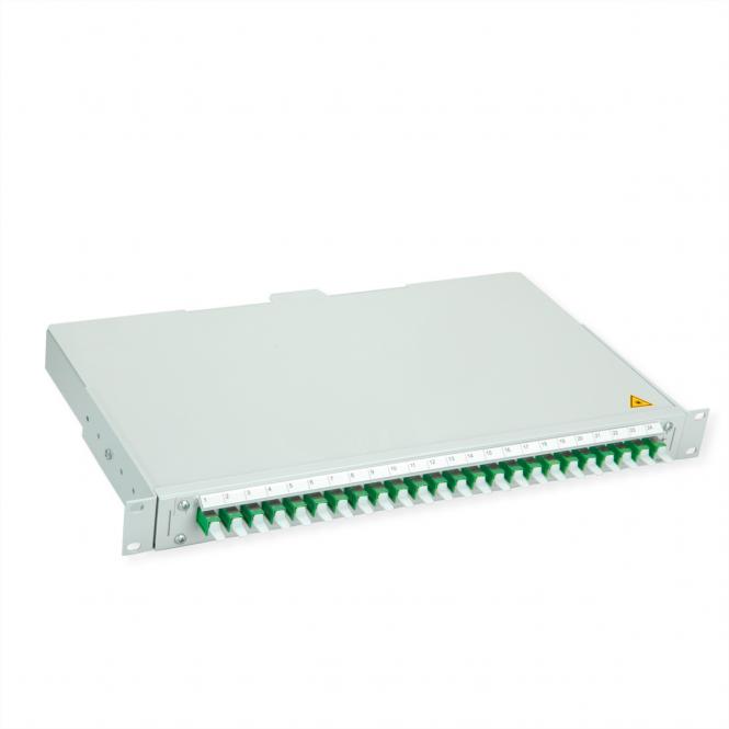 BASIS V LWL-Panel mit Kupplungen, 24x E2000, grün, OS2 APC 