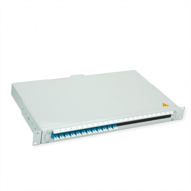 BASIS V LWL-Panel mit Kupplungen, 12x LC Duplex, blau, OS2 