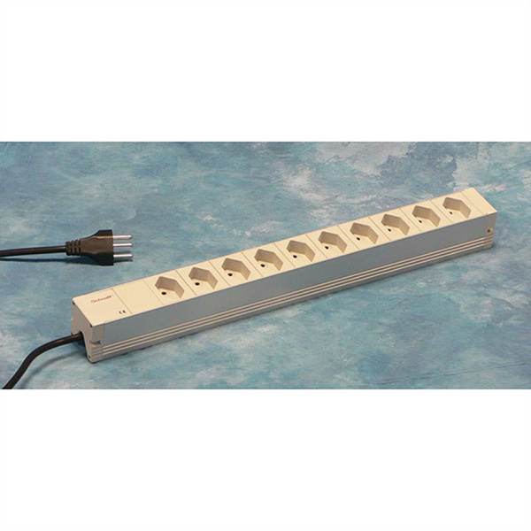 19-Zoll-Leiste, ohne Schalter, 10 Einsätze, Schweiz 