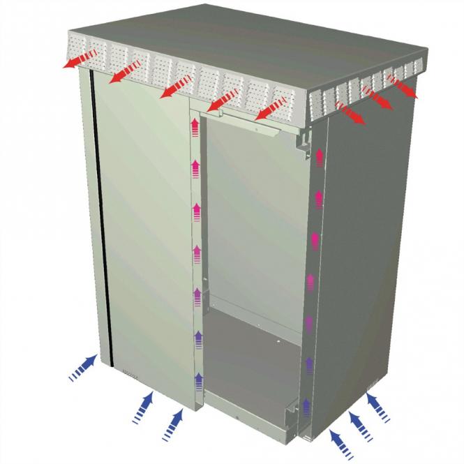 Outdoor Armoire unibody avec porte simple, 930H 16 U, 700W 500D 