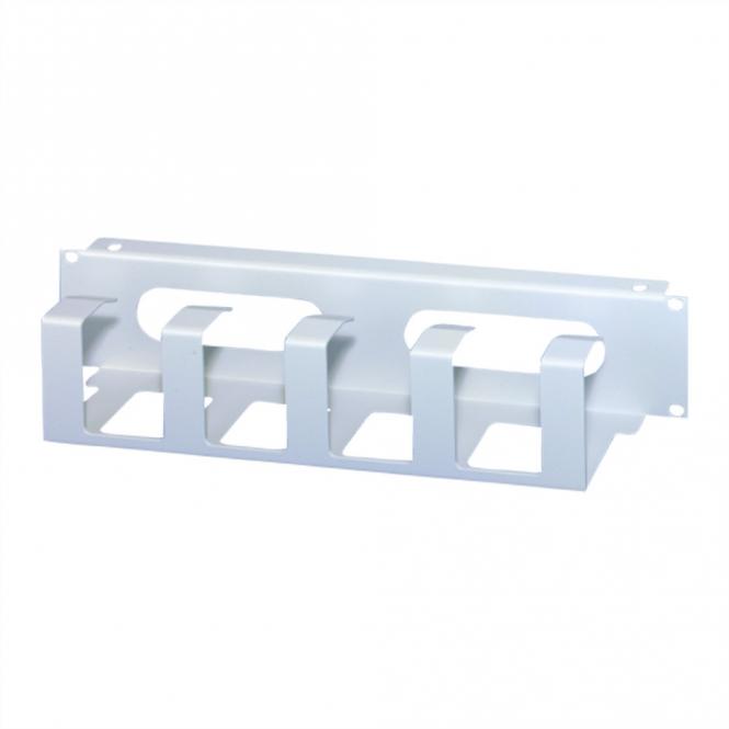 Canalisation et passage de câbles 19-pouces, 2 U, 1,5mm, acier, RAL 7035 