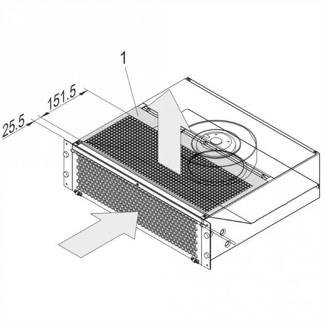 Plaque déflectrice d'air pour ventilateur de poussée 19-pouces, 3 U, raccord de tuyau arrière 