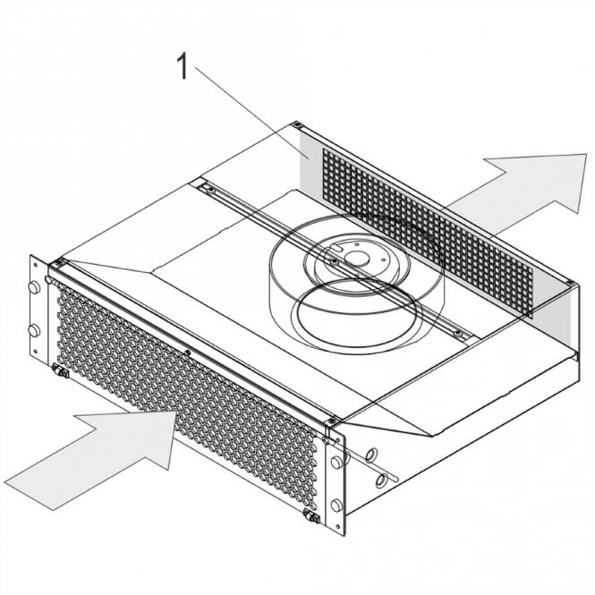Plaque déflectrice d'air pour ventilateur de poussée 19-pouces, 3 U, raccord de tuyau arrière supérieur 