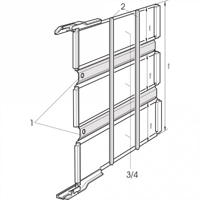 Adaptateur intermédiaire pour assembler plusieurs adaptateurs de test 3 U, 6 U, 220mm, 350mm 