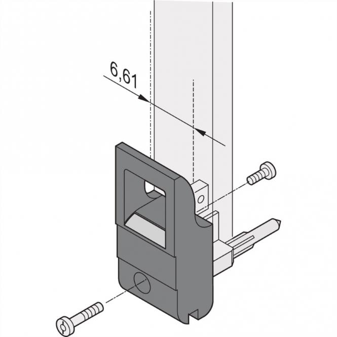 Poignée d'insertion/extraction type IET, levier noir, bouton gris, haut, 100 pièces 