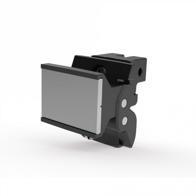 Poignée d'extracteur, forme trapézoïdale, type 2, RAL 9005, avec goupille d'alignement 