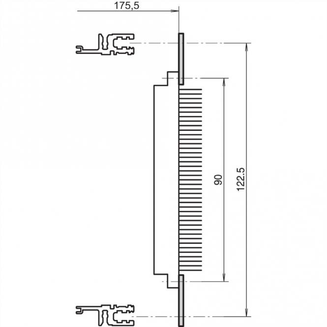 EuropacPRO Rail perforé pour connecteur, selon EN 60603-2 et DIN 41612, 42 HP 