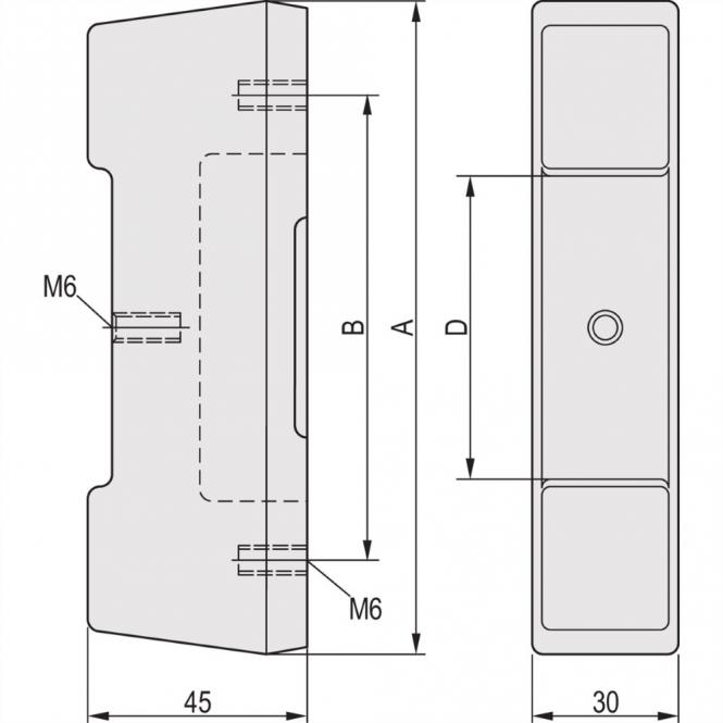 Pied arrière CompacPRO, 4 U, augmenté de 45mm 