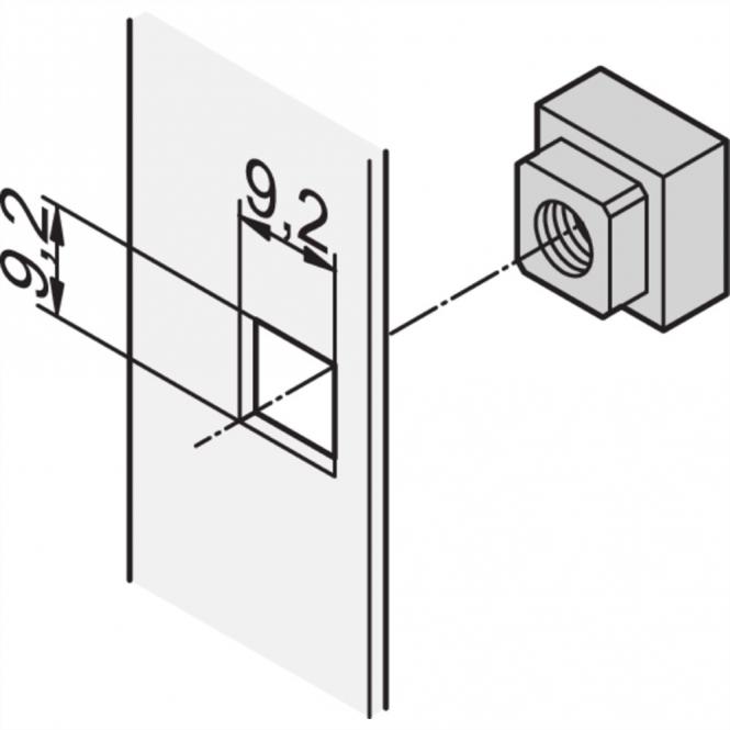 Kit d'écrous carrés, M6, 100 pièces 