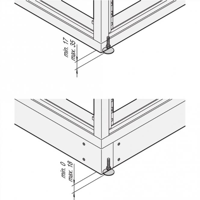 Eurorack Pieds réglables, pour cadre 