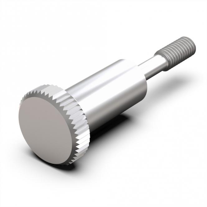 Vis à collerette de, tête moletée version longue, M2.5 x 12.3mm, laiton nickelé, 100 pièces 