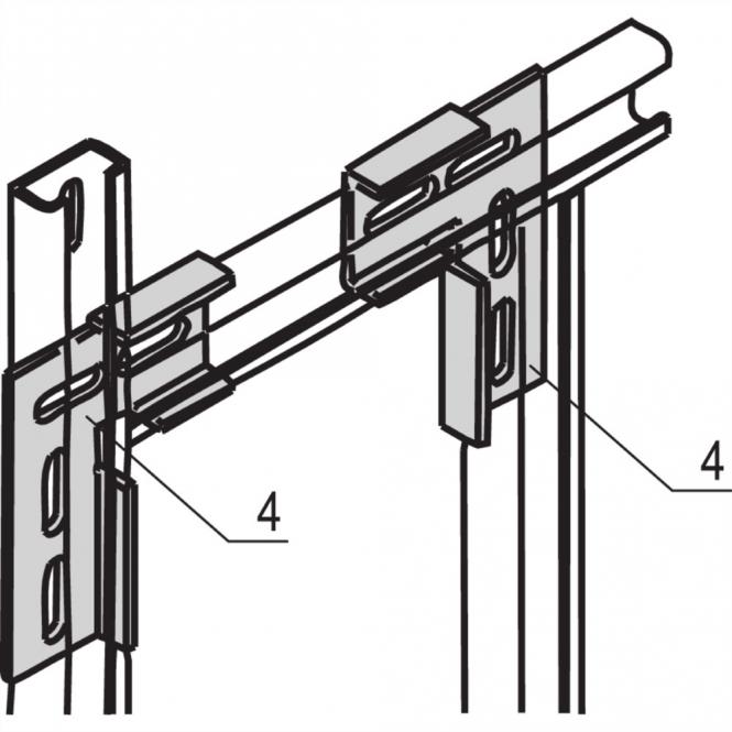 Eurorack C-Rail L-Bracket pour le raccordement en angle de deux rails centraux 