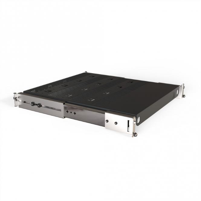 Tablette télescopique 19-pouces pour Varistar, Novastar, Eurorack, 70kg, RAL 7021, 553W 600D 