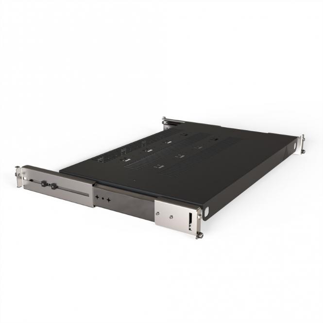 Tablette télescopique 19-pouces pour Varistar, Novastar, Eurorack, 70kg, RAL 7021, 800W 500D 