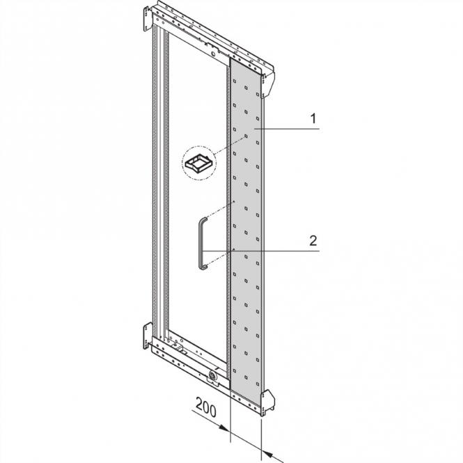 Varistar 19-pouces Cadre de finition pour armoire pivotante, montage asymétrique 25 U 
