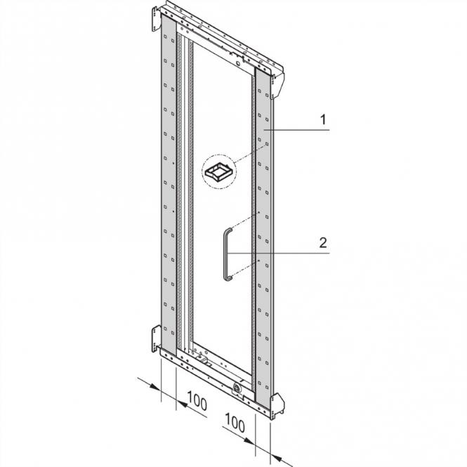 Varistar 19-pouces, habillage de cadre d'armoire pivotante, 42 U, montage symétrique 