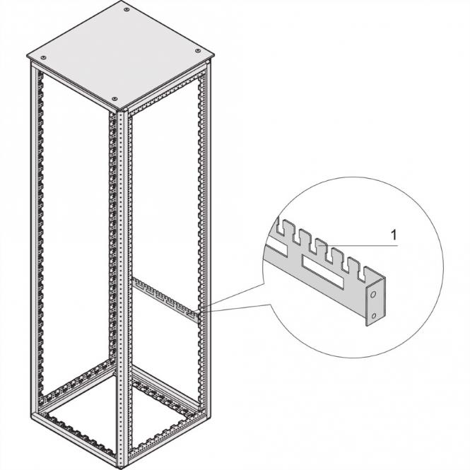 Kabelabfangschiene für die Schrankbreite, KAB.ABFANGSCHIENE 600, R7021 
