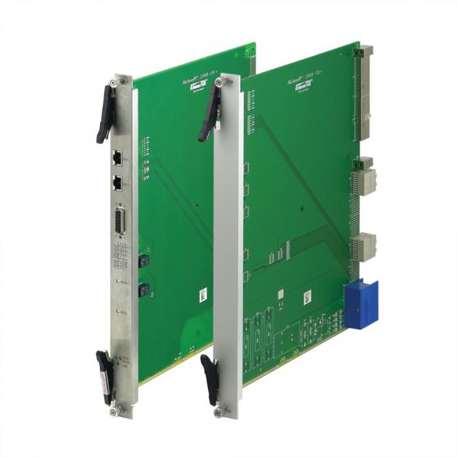 ATCA Kit de face avant, poignée IEA à poussoir sans ressort, acier inoxydable, 8 U, 6 CV 