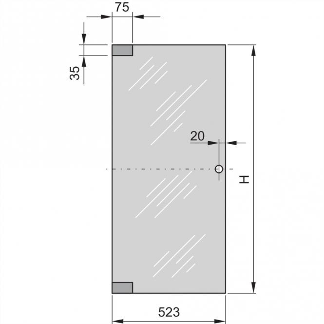 Eurorack, porte en verre, angle d'ouverture de 180°, 38 U 600W 