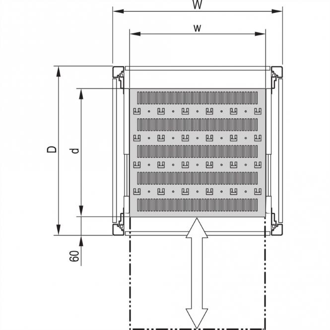 Fachboden ausziehbar, Universal eurorack, 600B 600T, RAL 7021 