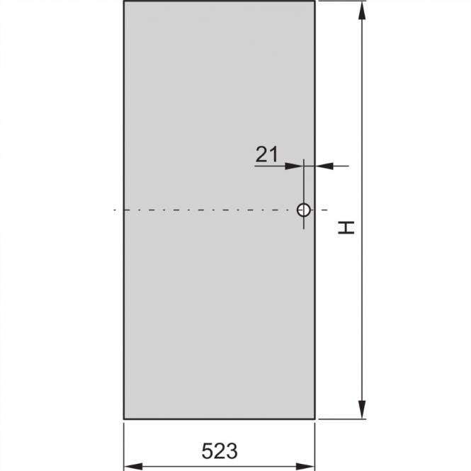 Stahltür, 120°-Öffnungswinkel, 25HE, 600W RAL7021 