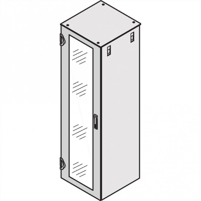 Glastür IP 20, 1-Punkt-Verriegelung, 1600 x 600, GLAS RAL7035 