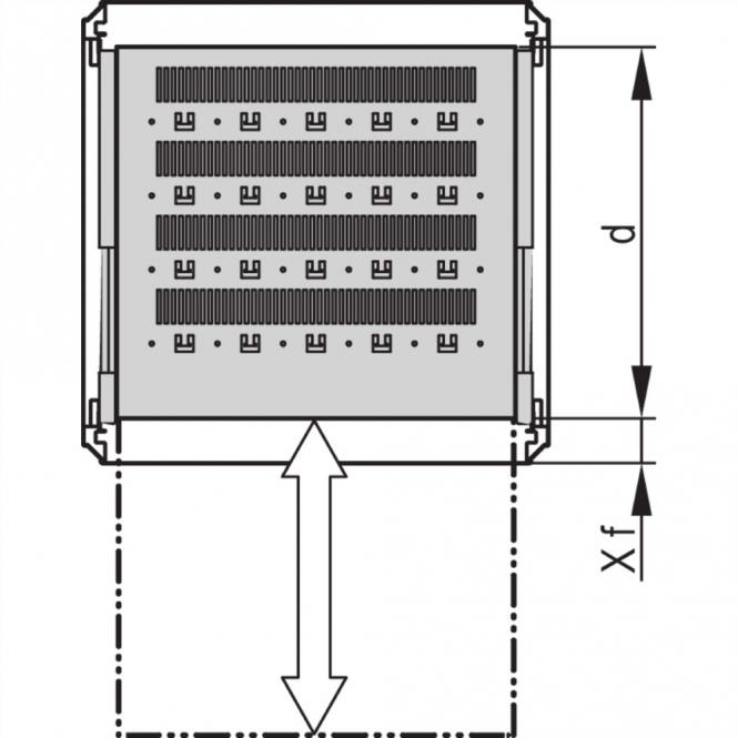 19-Zoll-Fachboden, ausziehbar, 2HE, 600B 600T 