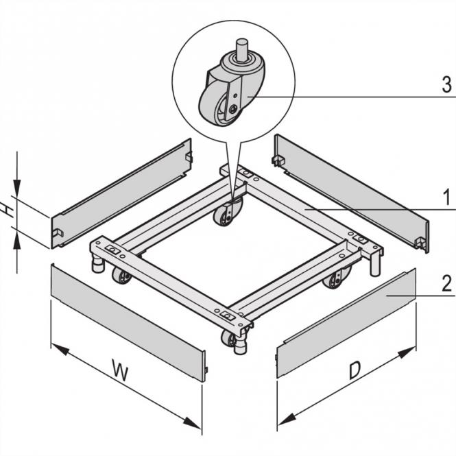 Varistar Mobile Base/Plinth, 800W 600D 