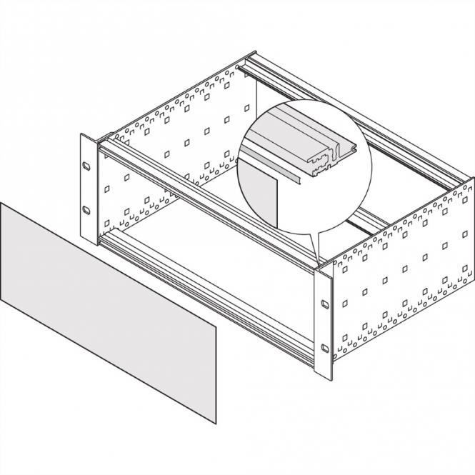EuropacPRO Kit de blindage CEM Panneau avant/arrière sur rail horizontal, 42 CV, 10 pièces 