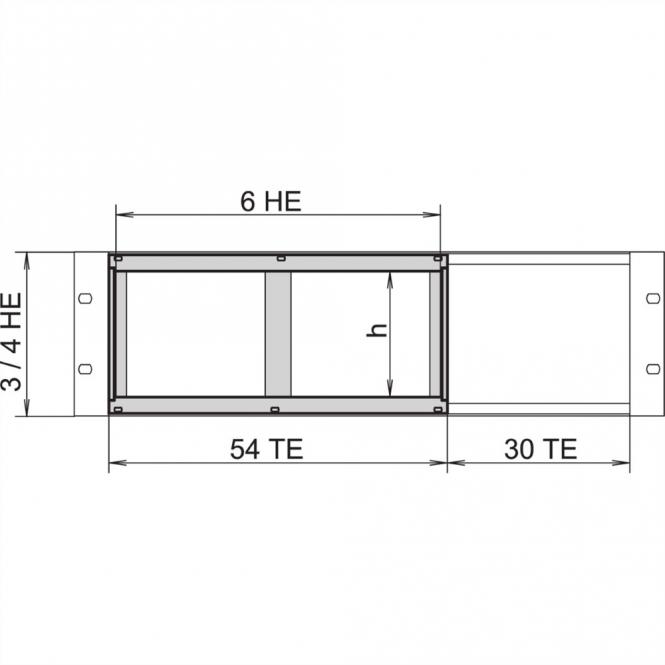 Cage à panneaux pour l'installation de panneaux horizontaux, 4 U, 28 CV 
