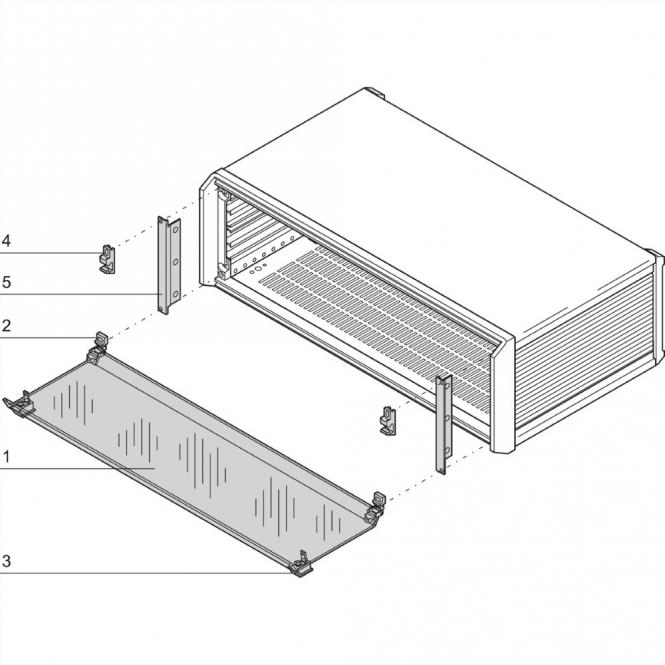 PropacPRO Capot avant, à charnière inférieure, 3 U, 42 HP 