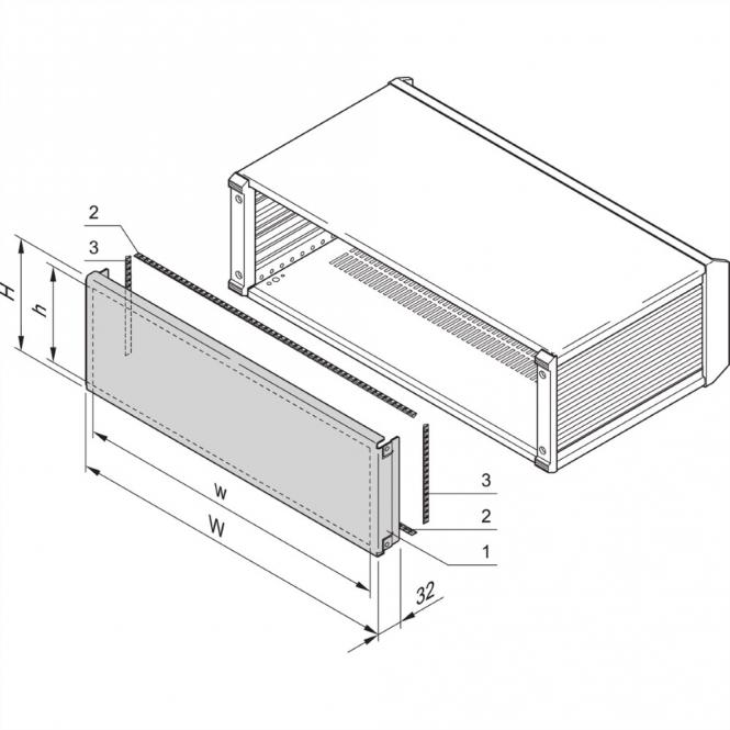 PropacPRO EMC Rear Panel, Full Width, 3 U, 63 HP 