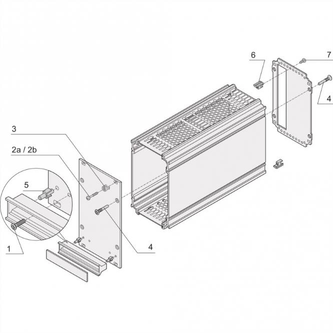 Kit de montage pour 5 unités enfichables de type cadre 