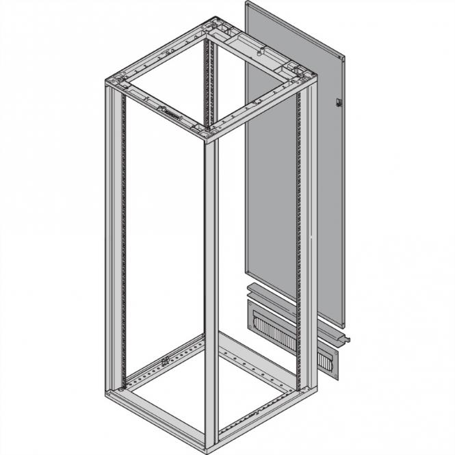 Panneau arrière Novastar avec passage de câbles, RAL 7021, 43 U 553W 