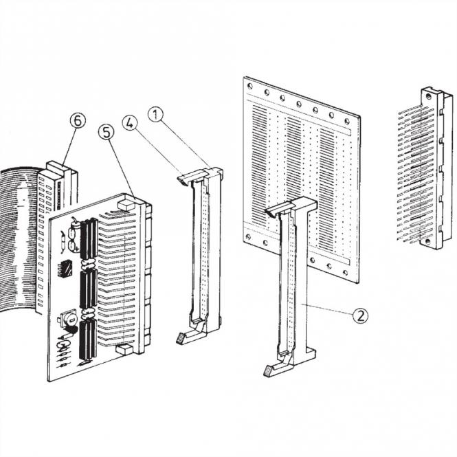 Boîtier de connexion pour types C et R, vierge, épaisseur du fond de panier 3,2mm, montants 17mm 