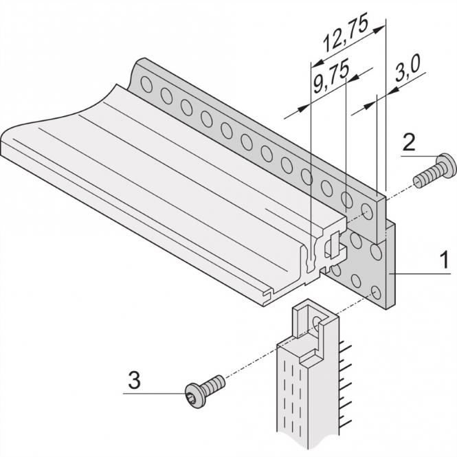 Rail en Z pour connecteur, EN 60603-2, 40 HP 